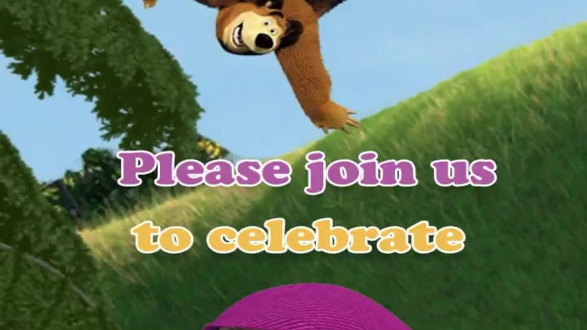 Masha & the Bear Birthday Invitation